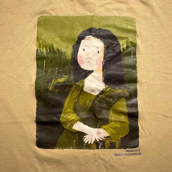 Youth Tired City x Ngoicanthulanh Embe Mona Lisa Portrait T-Shirt Beige XLarge - Picture 2 of 6